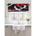 thumbnail image 2 of Valances for Windows Black Red Circle Rod Pocket Cafe Window Treatments Valance Curtains for Kitchen Bathroom Laundry Basement Windows 56"x16", 2 of 9
