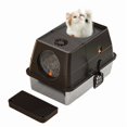 thumbnail image 1 of Stainless Steel Covered Litter Box, Large Top Entry Metal Litter Box for Cats, Dog Proof Litter Boxes with Flip Cover, Removable Top and Litter Scooper, Easy to Clean, 1 of 7