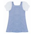thumbnail image 3 of KIDSCOOL SPACE Baby Little Girl Denim Dress,Summer Short Sleeve Denim Tops,Blue,4-5 Years, 3 of 5