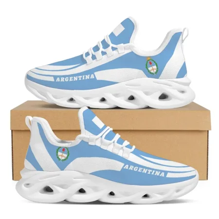 

Argentina Flag Design Casual Shoes Sun Olive Branch Liberty National Emblem Print Lace Up Mesh Sneakers Breathable Walking Shoes