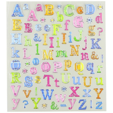 Multi-Colored Stickers-Tropical Letters, Great for scrapbooks; gift wrap; photo albums; frames; stationary and more By Tattoo