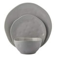 thumbnail image 2 of Melange Stoneware 16-Piece Dinnerware Set | Irregular Shape Collection | Service for 4 | Microwave, Dishwasher & Oven Safe | Dinner Plate, Salad Plate, Soup Bowl & Mug, Grey (4 Each), 2 of 6