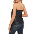 thumbnail image 4 of Hfyihgf Sequin Tank Tops for Women Sparkly Glitter Tube Tops Elastic Ruched Twist Knot Hem Shirts Strapless Bandeau Blouse for Evening Party Club(Black,S), 4 of 7