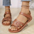 thumbnail image 5 of Admvng Slippers for Women Flat Sandals Soft Straps Slip-on Open Toe Light Weight Comfort Casual Walking Sandals 36-43, 5 of 9