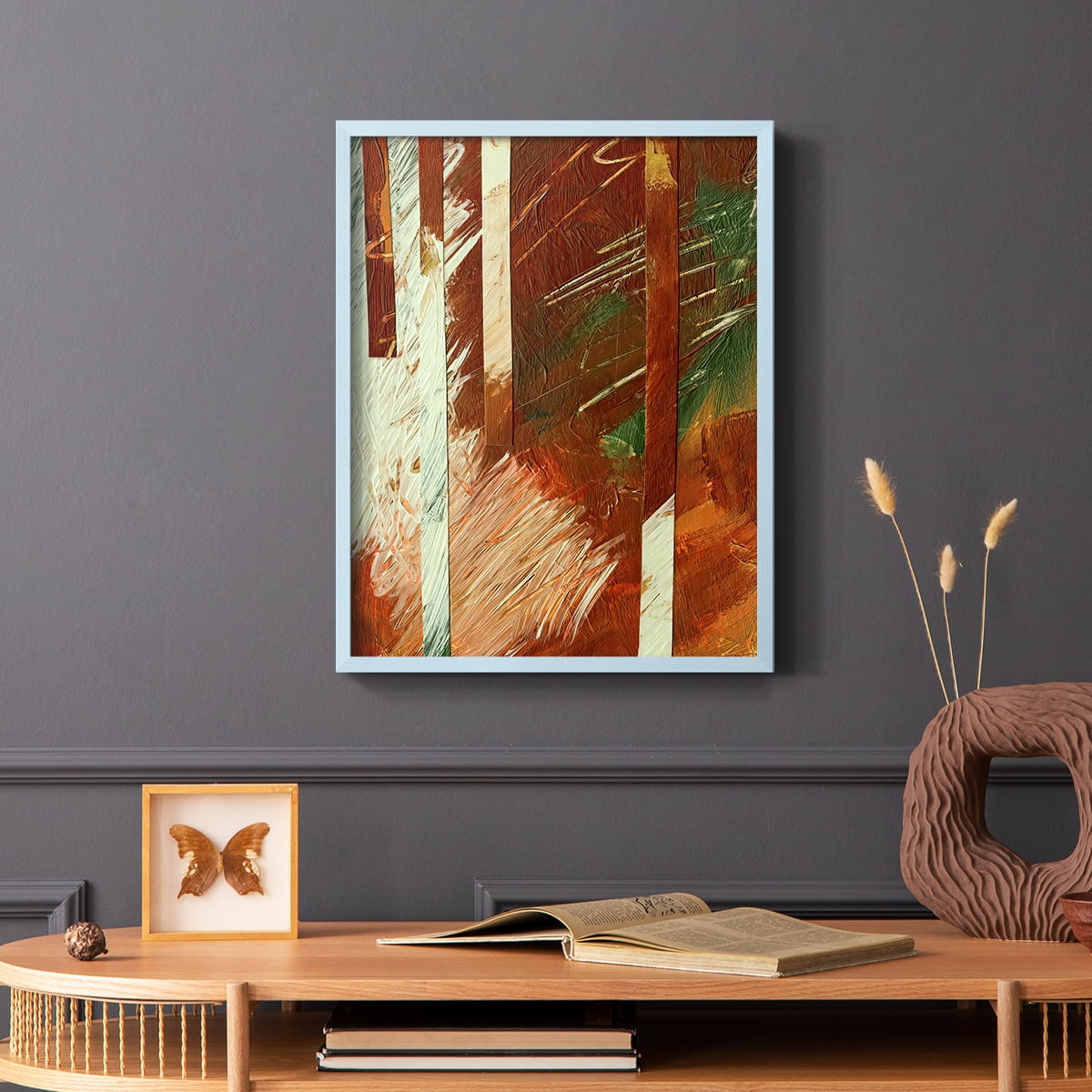 Wheaten II Framed Print in Blue Solid Wood 8 x 10 Framed Print