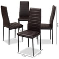 thumbnail image 5 of Baxton Studio Chaise de Salle à Manger en Faux Cuir Marron (Ensemble de 4), 5 of 5