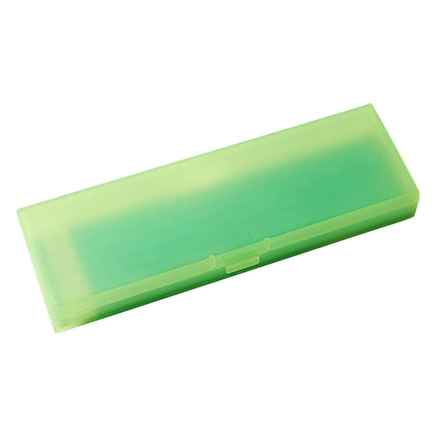 Estuche de estacionería transparente, caja de almacenamiento estudiantil, bolsa de lápices, organizador de utensilios, estuche de plástico, portátil, plegable, diseño de 2 niveles, material