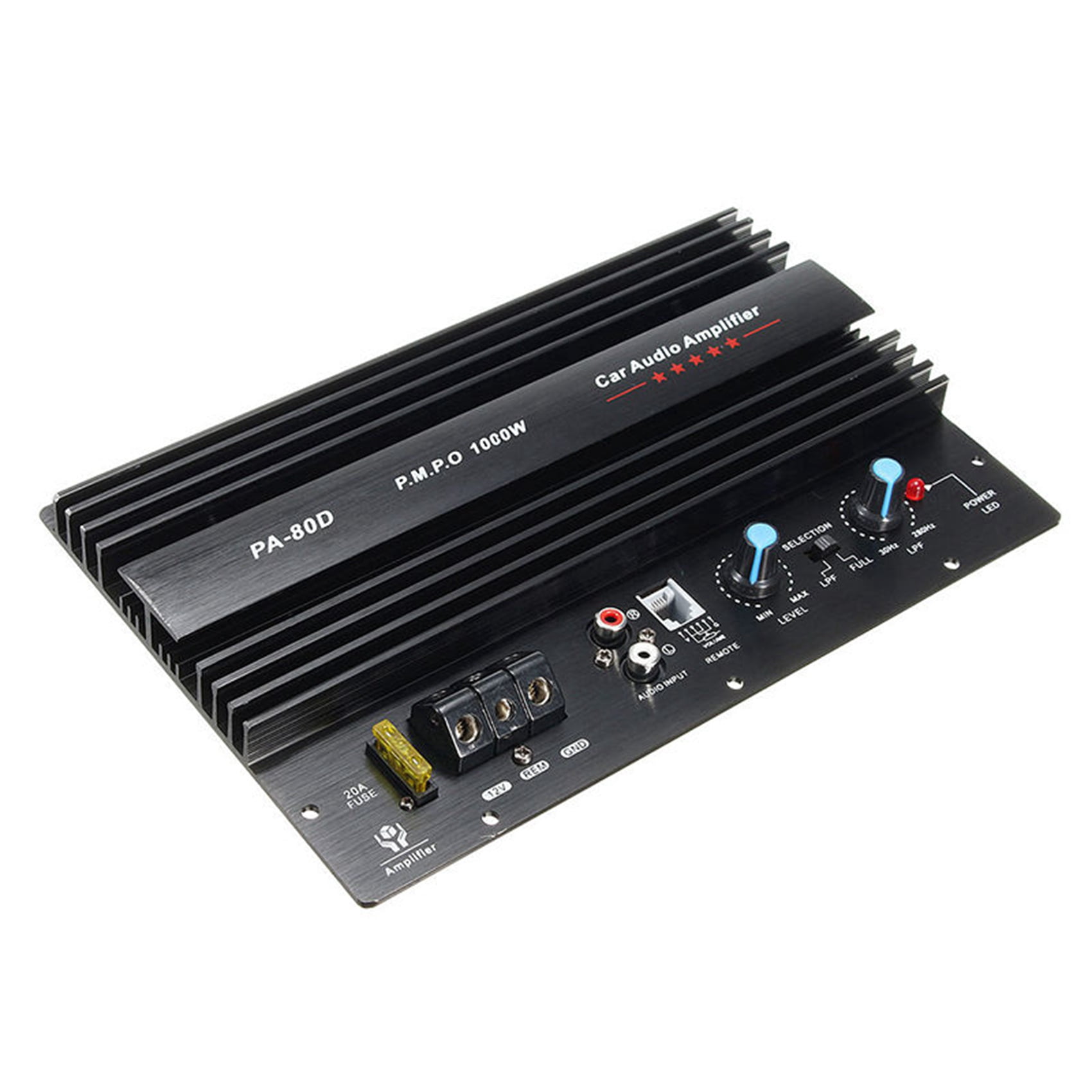 2X 12V 1000W Mono Car Audio Power Amplifier Powerful Bass Subwoofers Amp PA80D,2* Car Audio Amplifier,black