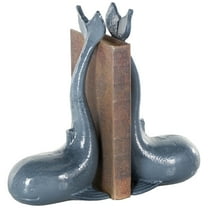 DecMode 5" Dolphin Metal Bookends with Raised Tails (Set of 2)