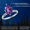 thumbnail image 2 of Gem Stone King 14K White Gold Purple Amethyst Solitaire Engagement Ring for Women | 2.65 Cttw | Pear Shape 12X8MM | Gemstone February Birthstone | Size 9, 2 of 6