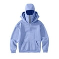 thumbnail image 3 of DAFPZW Womens Balaclava Hoodie Double Layer Hooded Quarter Zip Up Fleece Sweatshirts Winter Fashion Y2k Pullover Tops, 3 of 9