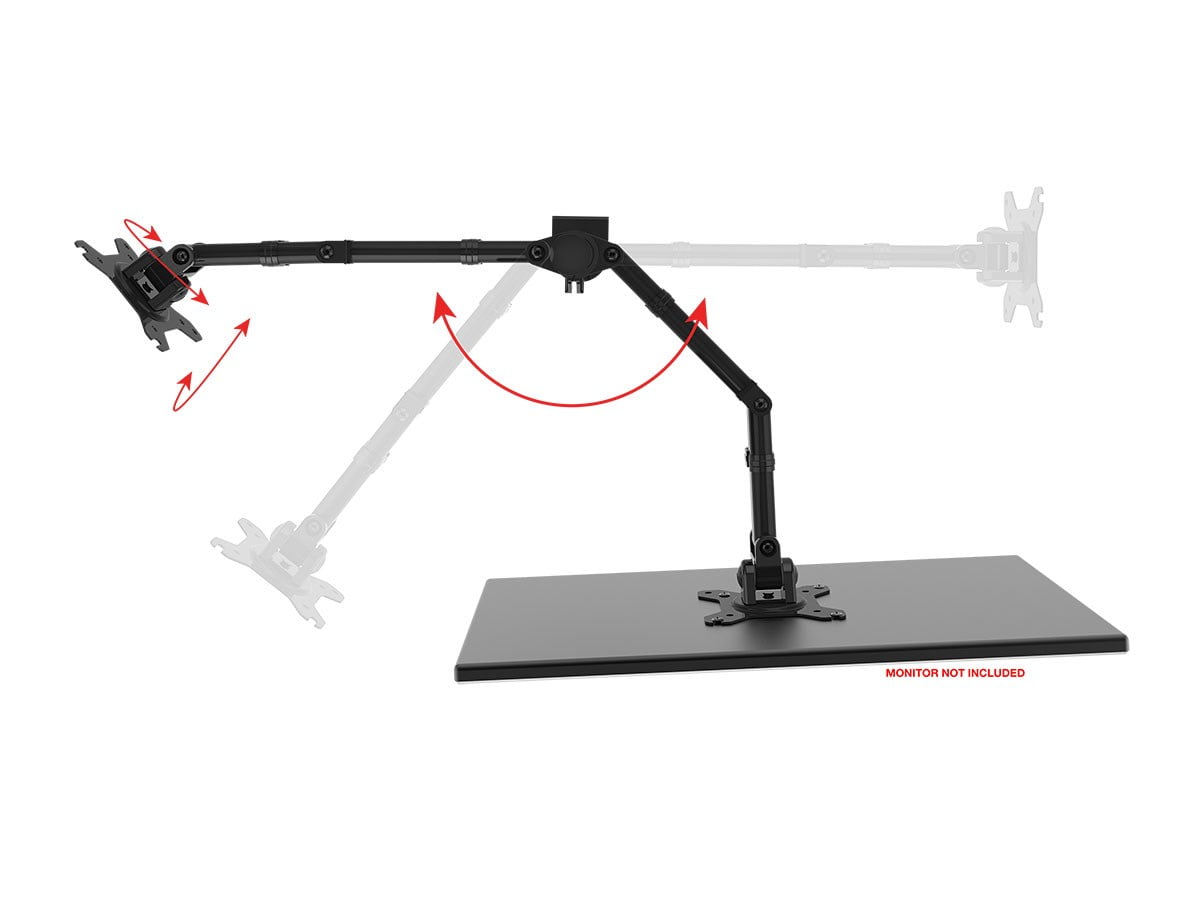Monoprice Essential Dual Monitor Articulating Arm Desk Mount | 180° Swivel, 360° Rotation