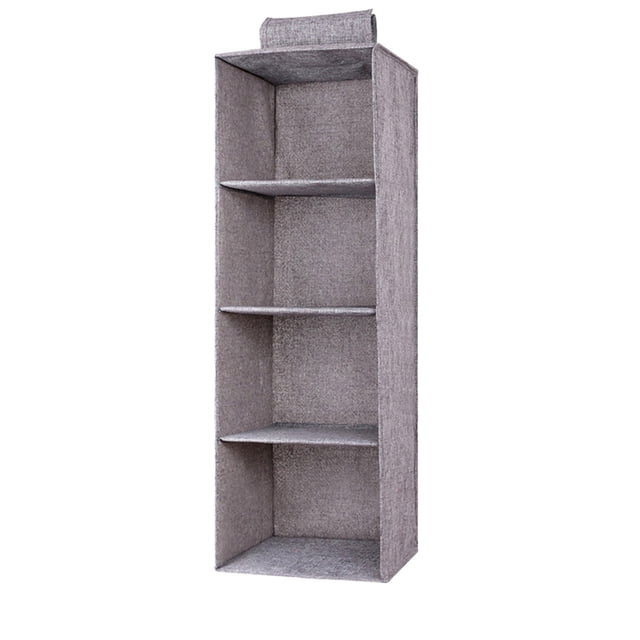 B Hanging Shelf Organizer For Closet Foldable Storage Rack With Multiple Compartment Kids Clothing And Baby Item Organization Unit