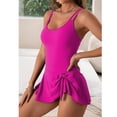 thumbnail image 4 of MLDRA One Piece Swimsuits Bathing Suit for Women Tummy Control Swim Dresses Skirt Lady Swimwear Swimdress Lightweight Pink, 4 of 8