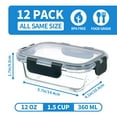 thumbnail image 2 of Recipientes de vidrio para almacenamiento de alimentos GULFLIN, juego de 1.5 tazas, 24 piezas, 2 of 6