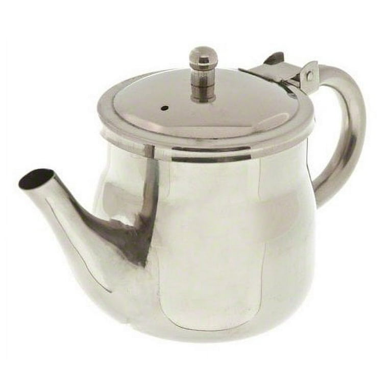 Service Ideas TT07SS Tea Time Round Teapot, 24 ounces, Stainless Steel,  Polished