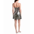 thumbnail image 2 of MARION womens  Metallic Mini Dress, Small, Silver, 2 of 3