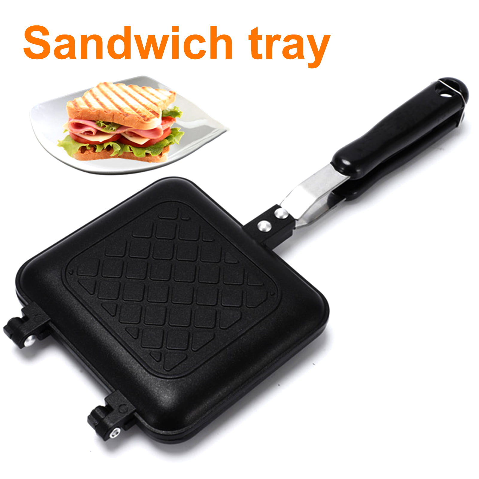 Aluminium Alloy Household Sandwich Maker Grilled Sandwich and Panini Maker Double‑Sided Nonstick Flip Pan 