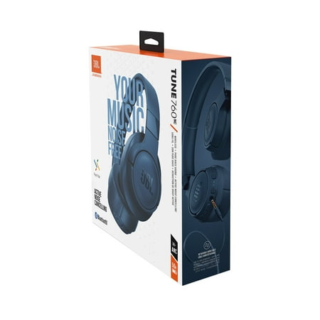 JBL - Tune 760NC Wireless Noise Cancelling Over-Ear Headphones - Blue