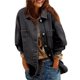 thumbnail image 3 of Chaqueta Vaquera de Mujer Oversize Estilo Boyfriend con Botones, Larga y Abertura Lateral. Chaqueta Vaquera Zimbaplatinum. Gris L, 3 of 9