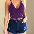 thumbnail image 1 of las mujeres de la moda de encaje floral bralette blusas cuello en v tanque tops crop top correa de espagueti señoras camisola más el tamaño s-3xlpangjing, 1 of 4