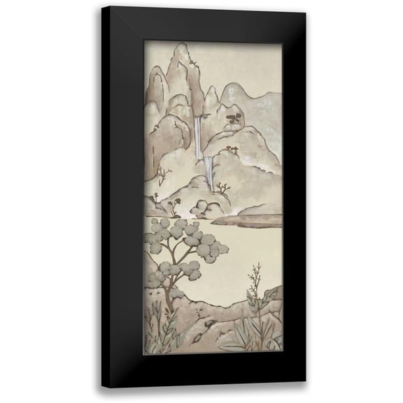 Zarris, Chariklia 8x14 Black Modern Framed Museum Art Print Titled - Non-Embellished Chinoiserie Landscape II