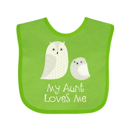 

Inktastic Aunt Loves Me Owls Boys or Girls Baby Bib