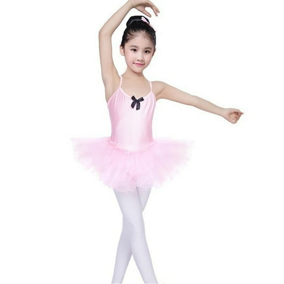 Girls Ballet Tutu Skirted Leotards Cross Straps Camisole Dance Dress Ballerina Outfit for Girls Toddler Dance Performance, 3-12 Years