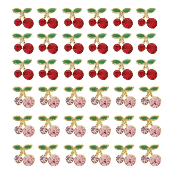 36 adornos de cereza para decoración de uñas.