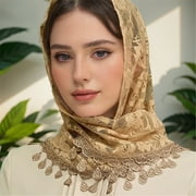 Aellinatey Traditional Tassels Lace Head Scarf Women Headwrap Catholic Chapel Bridal Veils
