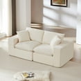 thumbnail image 6 of Aukfa 2-Seater Cloud Comfy Sofa, 79" Oversized Deep Seat Chenille Upholstered Loveseat, Modern Modular Couch for Living Room Bedroom, White, 6 of 6
