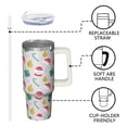 thumbnail image 3 of Green 30oz Snowflakes Tumbler with Handle and Straw, Christmas Insulated Stainless Steel Cup for Travel or Home, 3 of 5