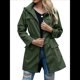 thumbnail image 3 of Chaqueta Impermeable Ligera para Mujer, con Capucha, Mangas Largas y Cremallera, para Actividades Al Aire Libre Verde Oscuro XXL, 3 of 9