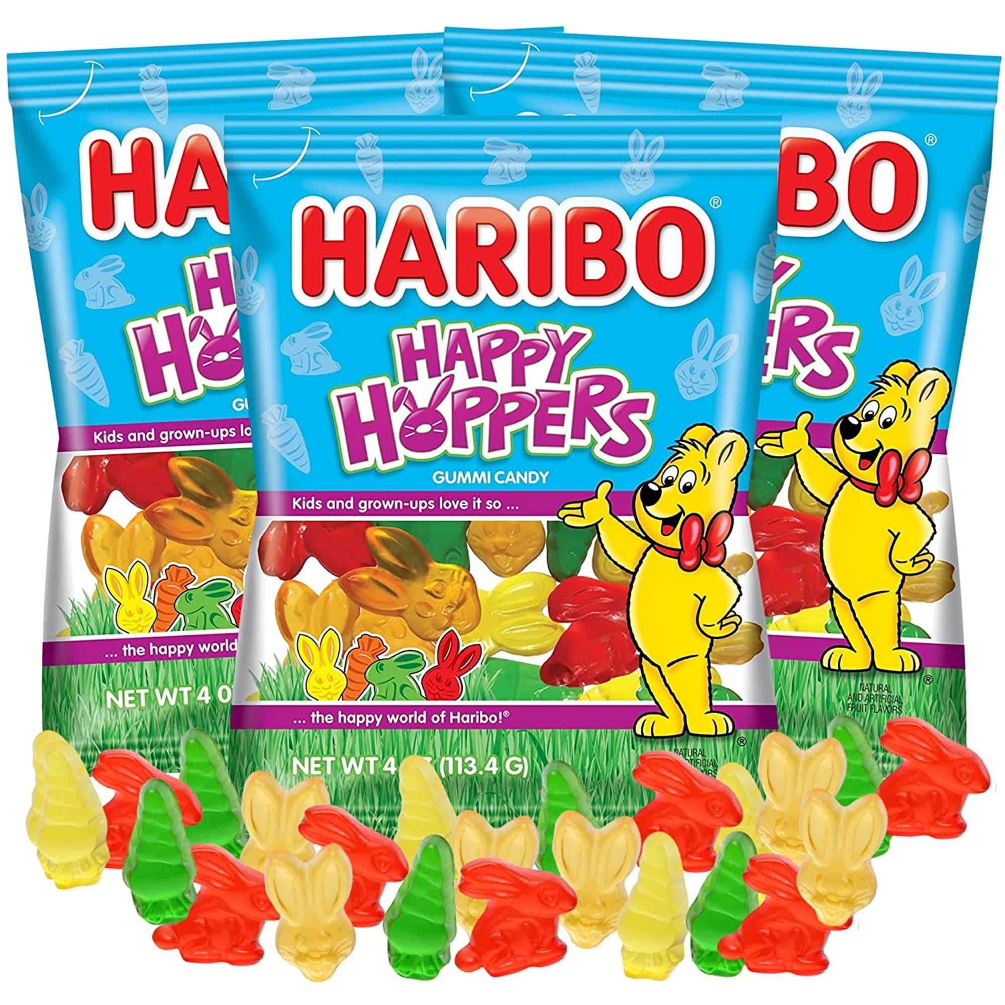 Haribo Happy Hopper Gummy Candy, Easter Basket Stuffers, Pack of 3, 4