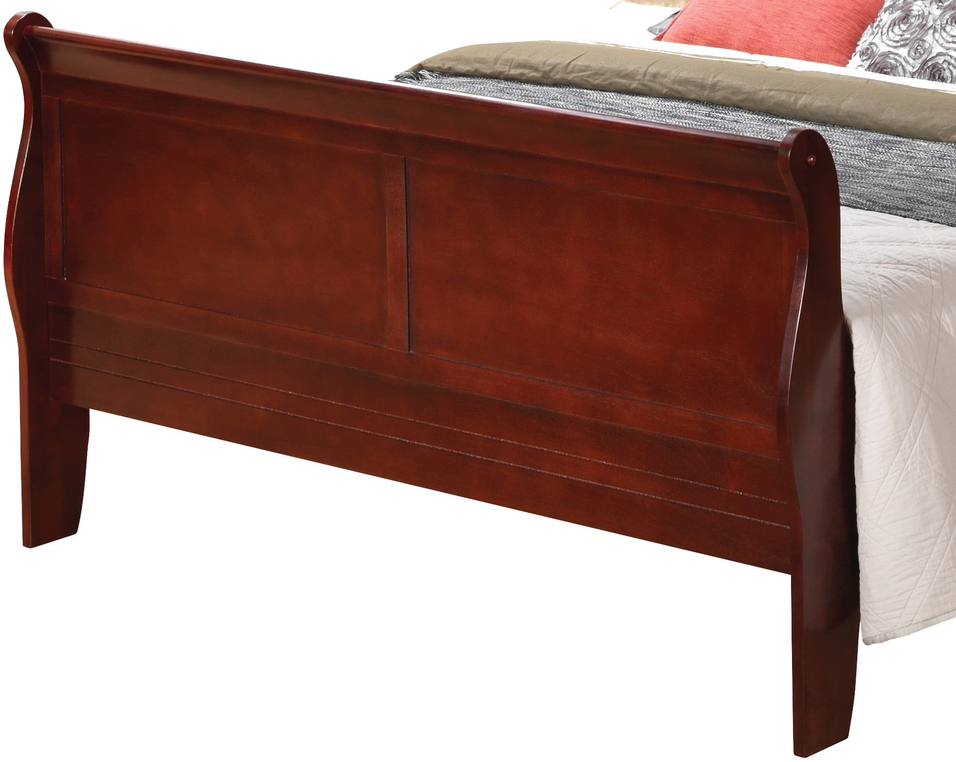 Glory Furniture Louis Phillipe Queen Bed in Cherry Color