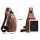 thumbnail image 5 of Mochila bandolera de piel para hombre con puerto USB, 5 of 9