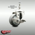 thumbnail image 2 of 3 Inch 316SS Thermoplastic Rubber Swivel 10mm Threaded Stem Caster Brake SCC, 2 of 2