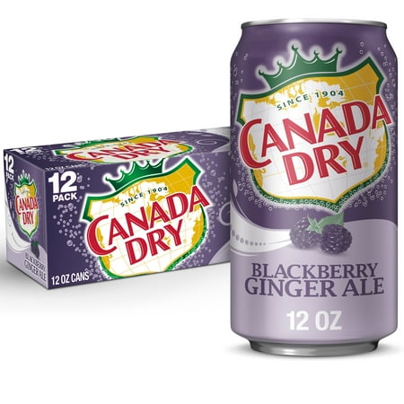 Canada Dry Caffeine Free Blackberry Ginger Ale Soda Pop, 12 fl oz, 12 Pack Cans