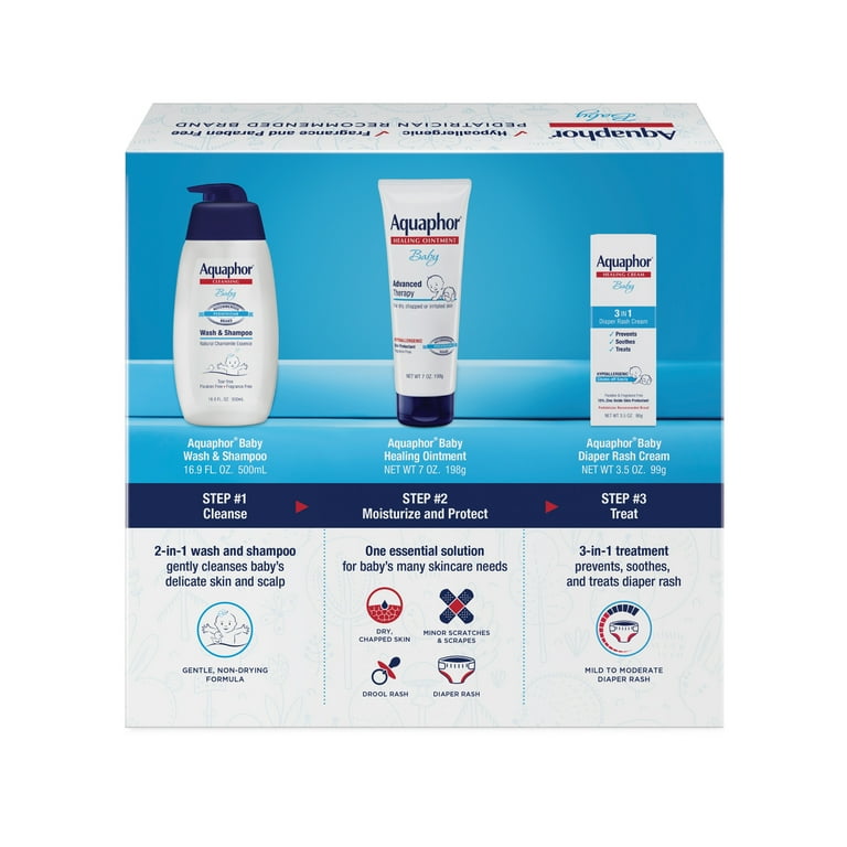 Aquaphor Baby Skincare Essentials Gift Set with Baby Wash