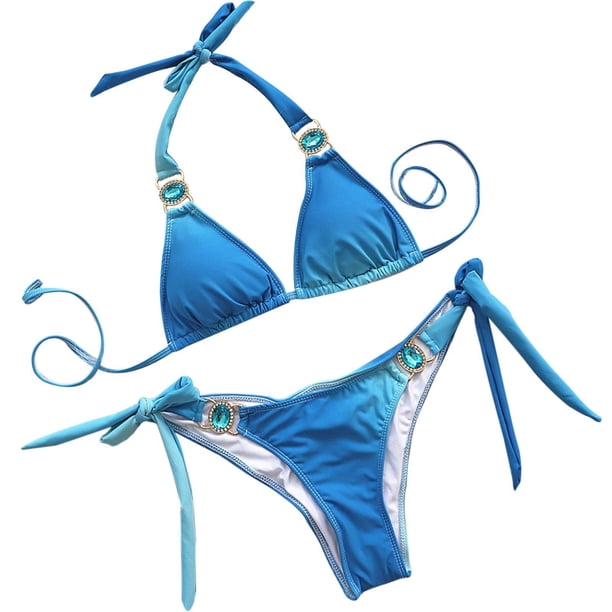 Conjunto de bikini sólido con estilo para mujer, traje de baño de dos piezas, traje de baño sólido, ropa de playa OAVQHLG3B Store lin121212