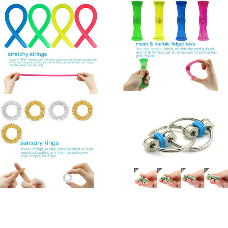 JAEZZIY Stress Relief Fidget Toy Pack, Sensory Fidget Toys Pack with Push  Pop Bubble Simple Dimple,Decompression Fidget Toys Set with Infinite