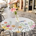 thumbnail image 4 of Wildflowers Fitted Tablecloth with Elastic Edged, Round Table Cloth for Dining Table, Spring Country Tulip Butterfly Floral Leaf Waterproof Oil Proof Table Cover for Indoor Outdoor 45"-54", 4 of 8