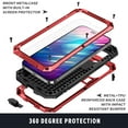 thumbnail image 6 of SaniMore for iPhone 14 Pro Max 6.7" 2022 Tri-layer Case with Wireless Charging Tempered Glass Screen Protector Hidden Bracket Drop Resistant Heavy Duty Protective Case For iPhone 14 Pro Max, Red, 6 of 8