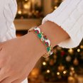 thumbnail image 2 of NICKSUN Christmas Enamel Stretch Bangle Bracelet for Women, Snowman Xmas Tree Sleigh Enamel Statement Bracelet, Festive Holiday Costume Jewelry for Party Christmas Gift Stocking Stuffer, 2 of 7