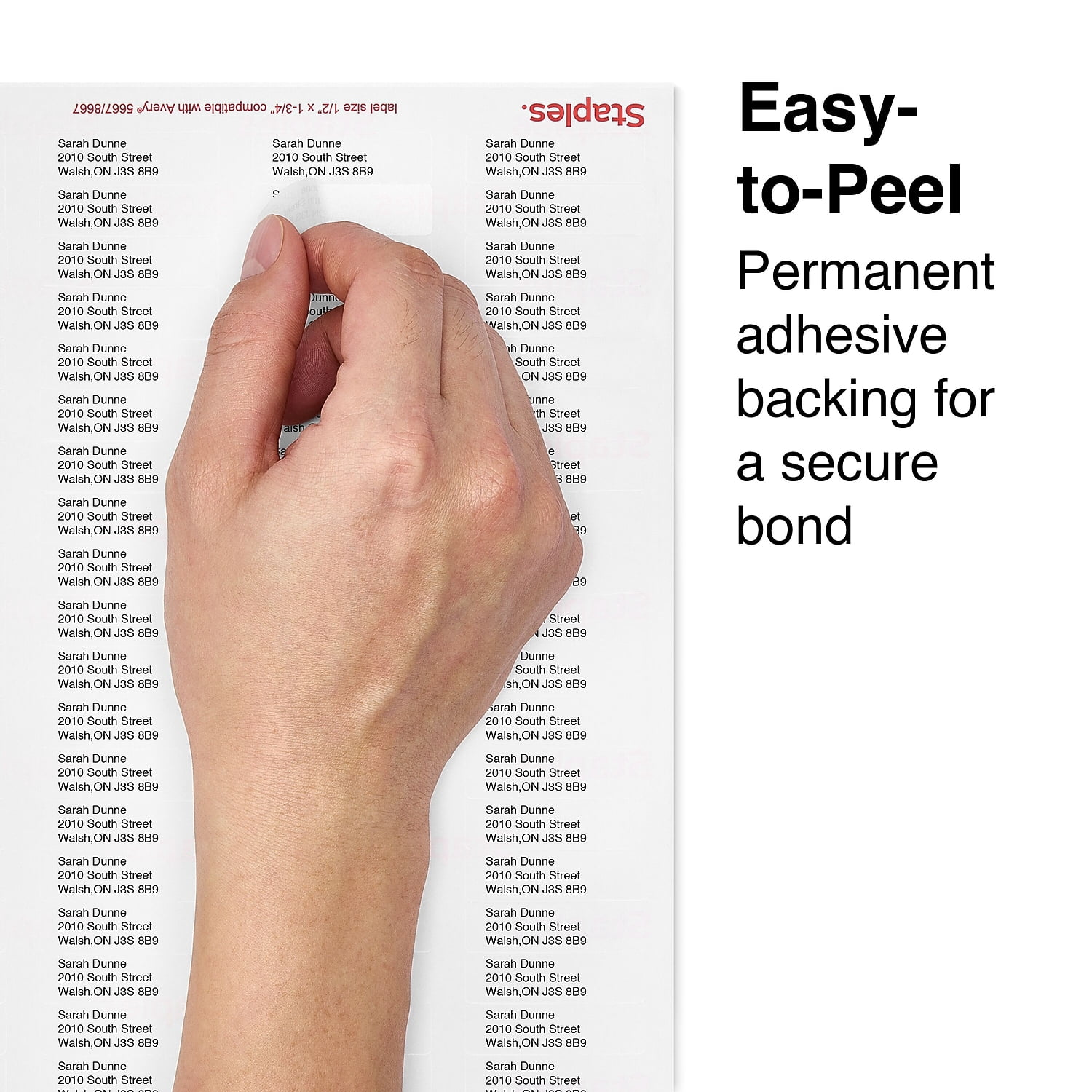 Staples Laser/Inkjet Address Labels 1/2" x 1 3/4" Clear 80 Labels/Sheet 573947