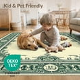 thumbnail image 4 of ODIKA 3'x5' Washable Accent Rug Graphic Vintage Men Currency Hundred Motifs Funky Bathroom Designer for Bedside, Nursery Room, Pet Friendly & Non-Shedding, 4 of 7