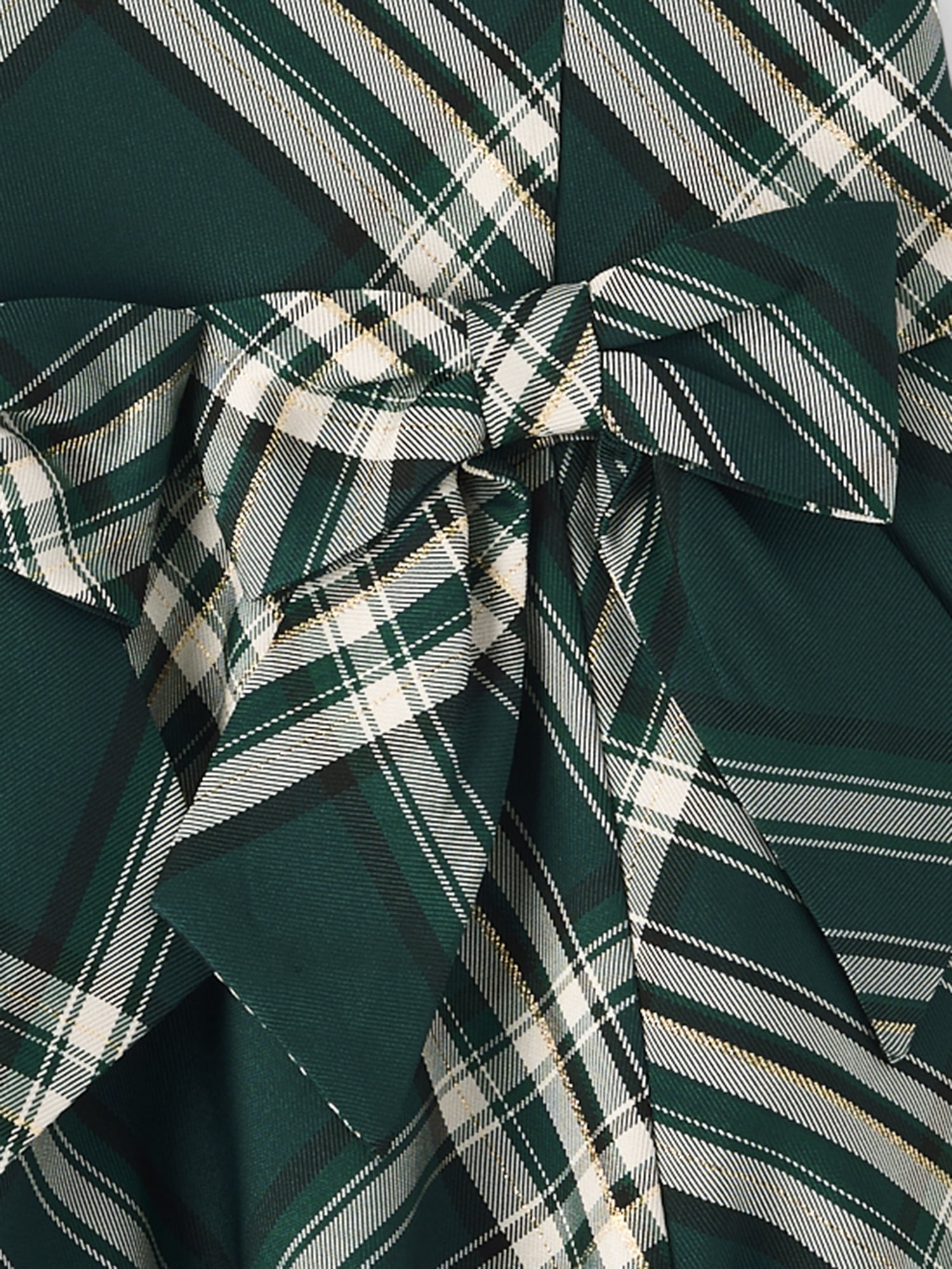 The Children's Place Girls Sleeveless Satin Plaid Bow Bubble Dress, Sizes 4-16