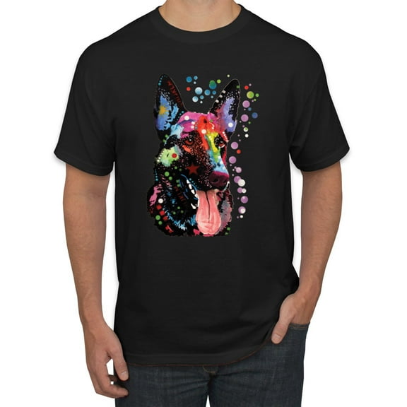 Wild Bobby Dean Russo German Shepherd Dog Lover Men Graphic Tee, Black, Small
