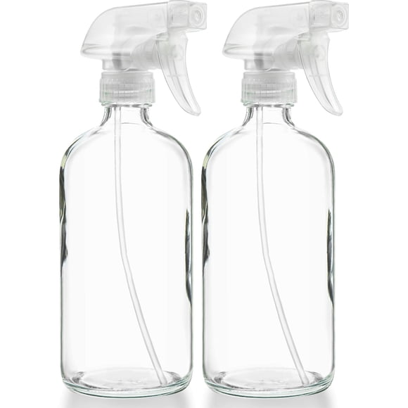 Sally's Organics Vaporisateurs en Verre Vides Transparents - Contenants Rechargeables de 16 oz pour Huiles Essentielles, Produits de Nettoyage, Aromathérapie, Brumisation