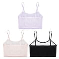 thumbnail image 4 of Miutii 3Pcs Cropped Tank Tops for Girls Spaghetti Strap Crop Top Basic Sports Cami Solid Color Black&Pink&Light Purple M, 4 of 9